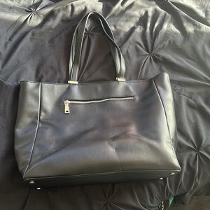 Black faux leather bag
